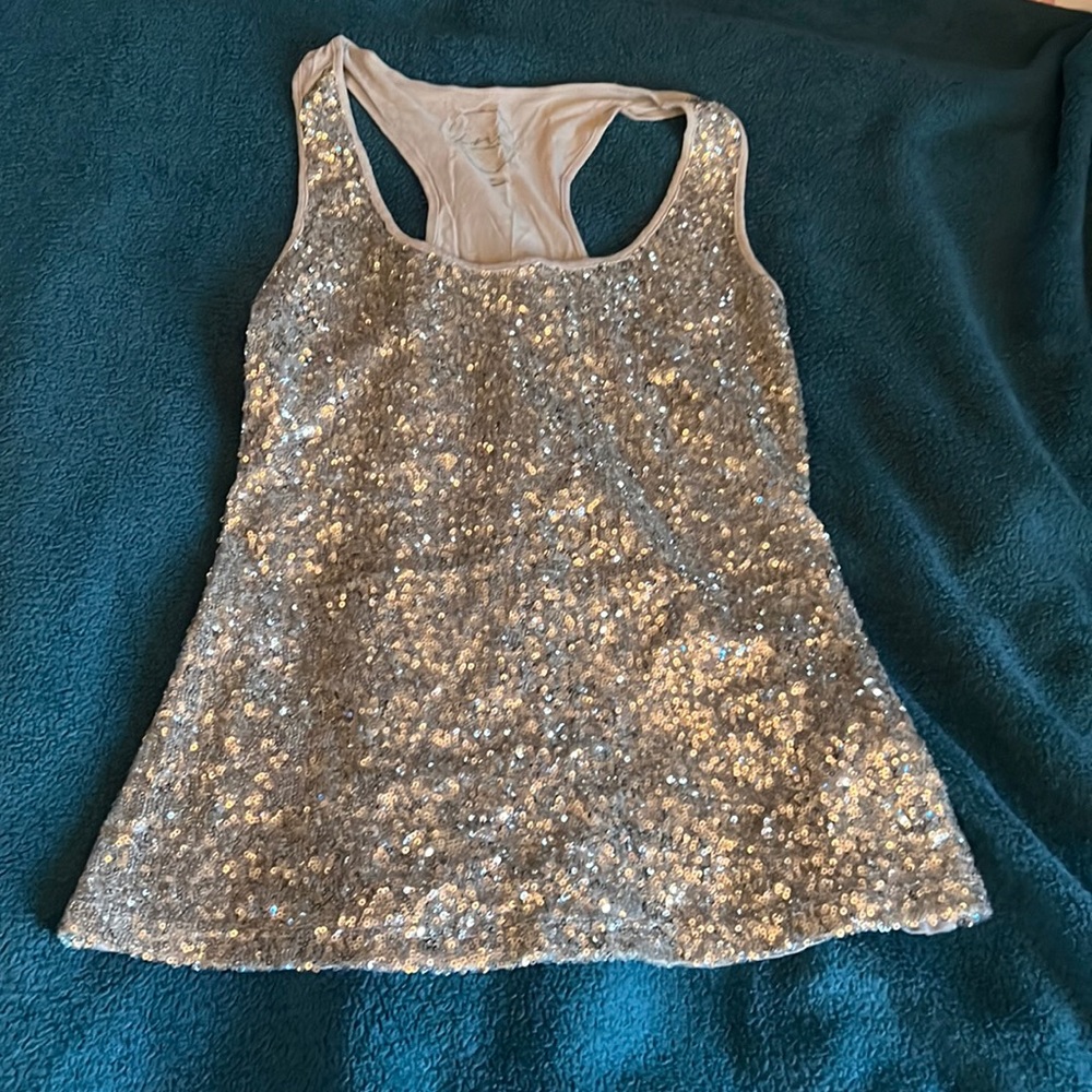 International Concepts - Silver Sparkle Top - Size M